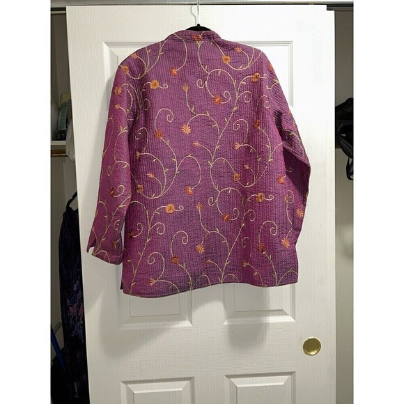 Sam Hilo Purple Pink Embroidered Jacket Reversible Large - Picture 2 of 7